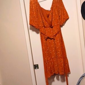 Floral dress with belt